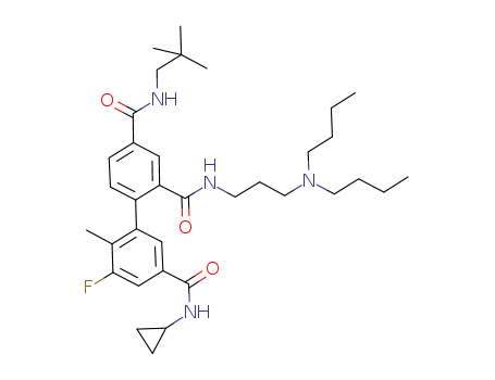 N3'-cyclopropyl-N2-[3-(dibutylamino)propyl]-N4-(2,2-dimethylpropyl)-5'-fluoro-6'-methyl-2,3',4-biphenyltricarboxamide