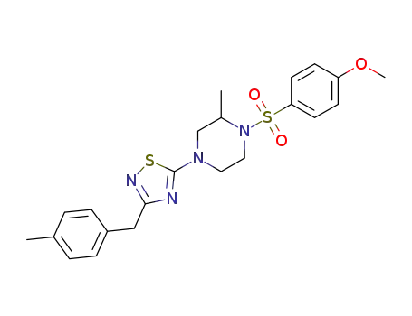 1-[4-methoxyphenylsulfonyl]-4-[3-(4-methylbenzyl)-1,2,4-thiadiazol-5-yl]-2-methylpiperazine