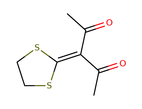 Molecular Structure of 2183-30-4 (2-(1-Acetyl-2-oxopropylidene)-1,3-dithiolane)