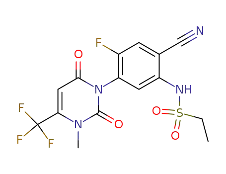 1-methyl-3-(4-cyano-5-ethanesulfonylamino-2-fluorophenyl)-6-trifluoromethyl-2,4-(1H,3H)pyrimidinedione