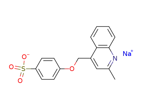 Molecular Structure of 477585-26-5 (Benzenesulfonic acid, 4-[(2-methyl-4-quinolinyl)methoxy]-, sodium salt)