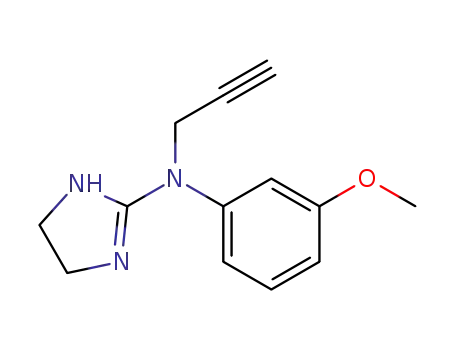 Molecular Structure of 61939-91-1 (1H-Imidazol-2-amine, 4,5-dihydro-N-(3-methoxyphenyl)-N-2-propynyl-)