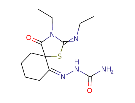 2-[3-ethyl-2-(ethylimino)-4-oxo-1-thia-3-azaspiro[4.5]dec-6-ylidene]-1-hydrazinecarboxamide