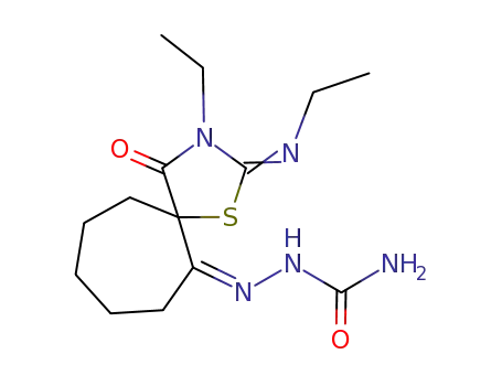 2-[3-ethyl-2-(ethylimino)-4-oxo-1-thia-3-azaspiro[4.6]undec-6-ylidene]-1-hydrazinecarboxamide