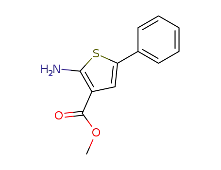 Molecular Structure of 61325-02-8 (Methyl 2-amino-5-phenylthiophene-3-carboxylate)