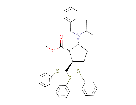 methyl (1RS,2SR,5SR)-2-(N-benzyl-N-isopropylamino)-5-tris(phenylthio)methylcyclopentanecarboxylate