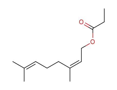 Molecular Structure of 105-91-9 (2,6-Octadien-1-ol,3,7-dimethyl-, 1-propanoate, (2Z)-)