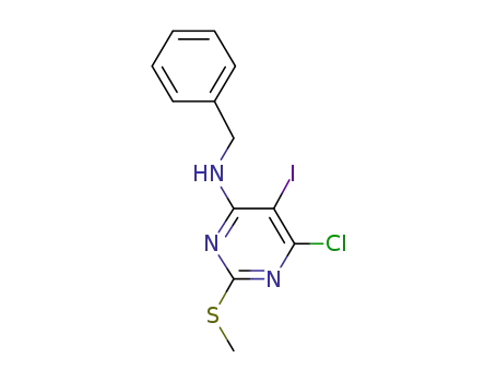 N-benzyl-6-chloro-5-iodo-2-(methylthio)-pyrimidin-4-amine