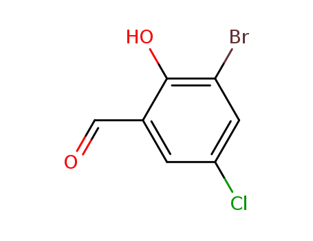 Molecular Structure of 19652-32-5 (3-Bromo-5-chlorosalicylaldehyde)