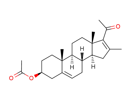 Molecular Structure of 982-06-9 (16-methyl-20-oxopregna-5,16-dien-3-beta-yl acetate)