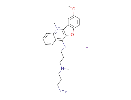11-((3-((3-aminopropyl)(methyl)amino)propyl)amino)-7-methoxy-5-methylbenzofuro[3,2-b]quinolin-5-ium iodide