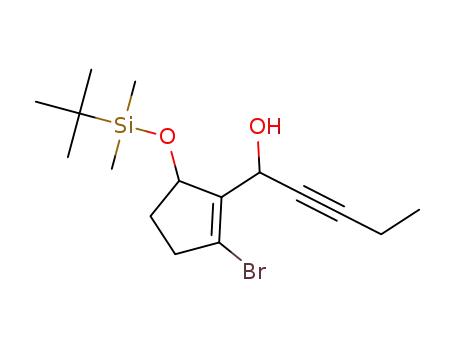 1-(2-bromo-5-((tert-butyldimethylsilyl)oxy)-cyclopent-1-en-1-yl)pent-2-yn-1-ol