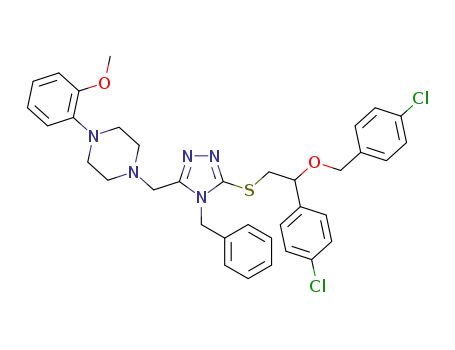 1-[(4-benzyl-5-{[2-[(4-chlorobenzyl)oxy]-2-(4-chlorophenyl)ethyl]thio}-4H-1,2,4-triazol-3-yl)methyl]-4-(2-methoxyphenyl)piperazine