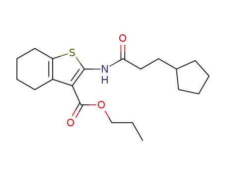 2-(3-cyclopentylpropanamido)-4,5,6,7-tetrahydro-benzo[b]-thiophene-3-carboxylic acid propyl ester