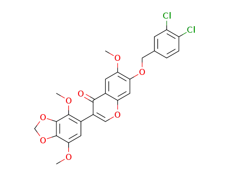 7-((3,4-dichlorobenzyl)oxy)-3-(4,7-dimethoxybenzo[d][1,3]dioxol-5-yl)-6-methoxy-4H-chromen-4-one