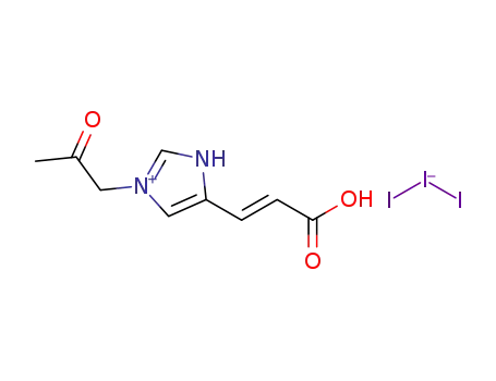 5-[(E)-2-carboxyethenyl]-3-(2-oxopropyl)-1H-imidazol-3-ium triiodide