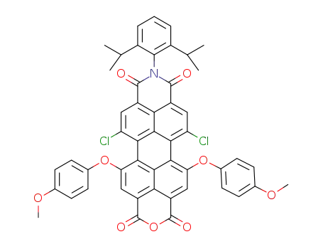 N-(2,6-diisopropylphenyl)-1,6-dichloro-7,12-di-(4-methoxyphenoxy)perylene-3,4,9,10-tetracarboxy monoimide monoanhydride