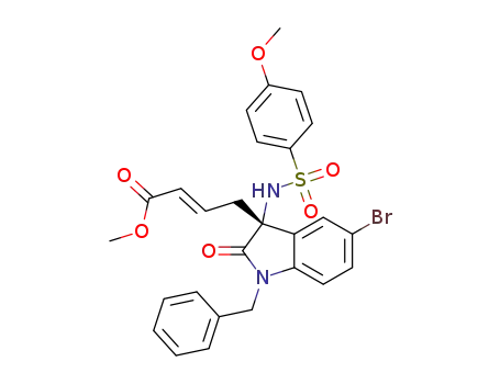 methyl (R,E)-4-[1-benzyl-5-bromo-3-(4-methoxybenzenesulfonamide)-2-oxoindolin-3-yl]but-2-enoate