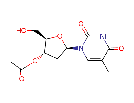 Molecular Structure of 21090-30-2 (3'-ACETYLTHYMIDINE)