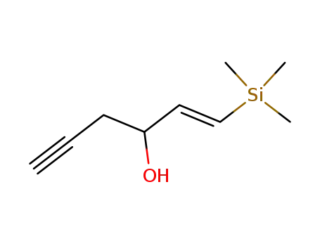 Molecular Structure of 119119-60-7 (1-Hexen-5-yn-3-ol, 1-(trimethylsilyl)-, (E)-)