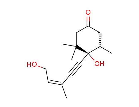 (+)-4(Z)-(4R,5S)-4-hydroxy-4-(5-hydroxy-3-methylpent-3-en-1-ynyl)-3,3,5-trimethylcyclohexanone