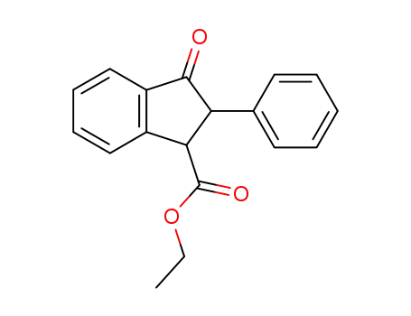 Molecular Structure of 79379-67-2 (1H-Indene-1-carboxylic acid, 2,3-dihydro-3-oxo-2-phenyl-, ethyl ester)