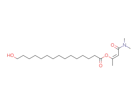Molecular Structure of 89611-22-3 (Pentadecanoic acid, 15-hydroxy-,
3-(dimethylamino)-1-methyl-3-oxo-1-propenyl ester, (Z)-)