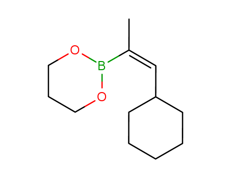 Molecular Structure of 105763-14-2 (1,3,2-Dioxaborinane, 2-(2-cyclohexyl-1-methylethenyl)-, (E)-)