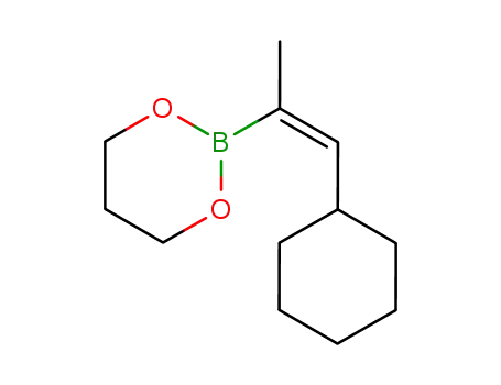 Molecular Structure of 105763-14-2 (1,3,2-Dioxaborinane, 2-(2-cyclohexyl-1-methylethenyl)-, (E)-)