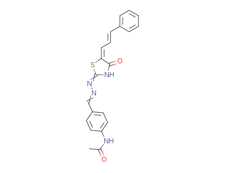 acetic acid-{4-[(5-trans-cinnamyliden-4-oxo-thiazolidin-2-ylidenehydrazono)-methyl]-anilide}