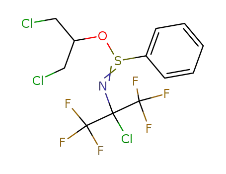 Molecular Structure of 91363-16-5 (Benzenesulfinimidic acid,
N-[1-chloro-2,2,2-trifluoro-1-(trifluoromethyl)ethyl]-,
2-chloro-1-(chloromethyl)ethyl ester)