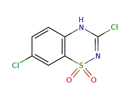 Molecular Structure of 59943-32-7 (2H-1,2,4-Benzothiadiazine, 3,7-dichloro-, 1,1-dioxide)
