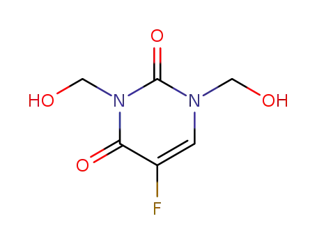 Molecular Structure of 74179-14-9 (2,4(1H,3H)-Pyrimidinedione, 5-fluoro-1,3-bis(hydroxymethyl)-)