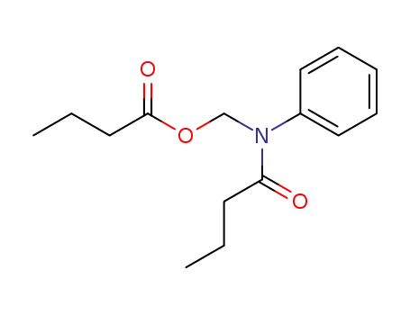 Molecular Structure of 112780-09-3 (Butanoic acid, [(1-oxobutyl)phenylamino]methyl ester)