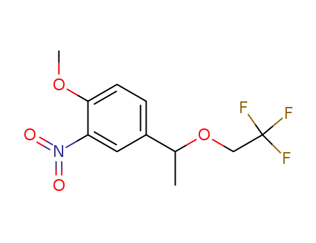 Molecular Structure of 94670-28-7 (Benzene, 1-methoxy-2-nitro-4-[1-(2,2,2-trifluoroethoxy)ethyl]-)