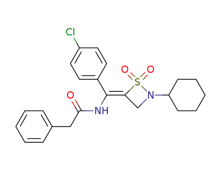 (E)-2-cyclohexyl-4-(α-phenylacetamido-4-chlorobenzylidene)-1,2-thiazetidine 1,1-dioxide