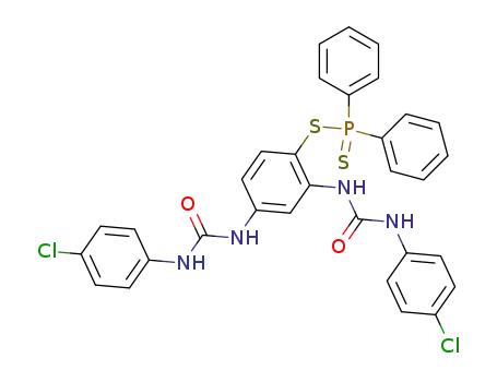 Diphenyl-phosphinodithioic acid 2,4-bis-[3-(4-chloro-phenyl)-ureido]-phenyl ester