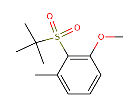 Molecular Structure of 155496-74-5 (Benzene, 2-[(1,1-dimethylethyl)sulfonyl]-1-methoxy-3-methyl-)