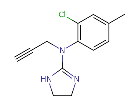 Molecular Structure of 61939-92-2 (1H-Imidazol-2-amine,
N-(2-chloro-4-methylphenyl)-4,5-dihydro-N-2-propynyl-)