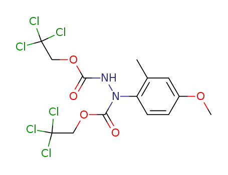 Molecular Structure of 154876-10-5 (1,2-Hydrazinedicarboxylic acid, 1-(4-methoxy-2-methylphenyl)-,
bis(2,2,2-trichloroethyl) ester)