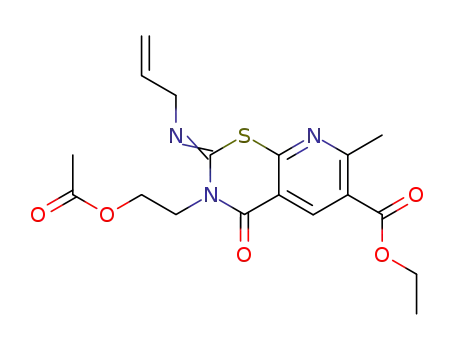 3-(2-Acetoxy-ethyl)-2-[(Z)-allylimino]-7-methyl-4-oxo-3,4-dihydro-2H-pyrido[3,2-e][1,3]thiazine-6-carboxylic acid ethyl ester