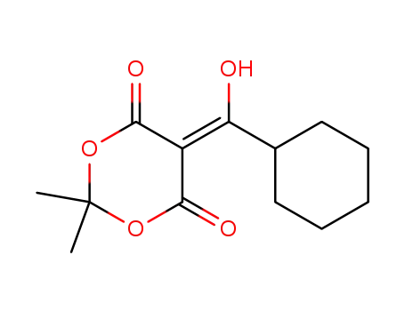 Molecular Structure of 132415-06-6 (1,3-Dioxane-4,6-dione, 5-(cyclohexylhydroxymethylene)-2,2-dimethyl-)