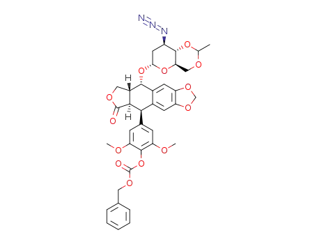 4-O-(3"-azido-2",3"-dideoxy-4",6"-O-ethylidene-β-D-ribo-hexopyranosyl)-4'-benzyloxycarbonyl-epipodophyllotoxin