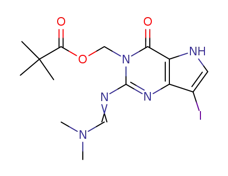 2-{[(dimethylamino)methylidene]amino}-3,5-dihydro-7-iodo-3-[(pivaloyloxy)methyl]-4H-pyrrolo[3,2-d]pyrimidin-4-one