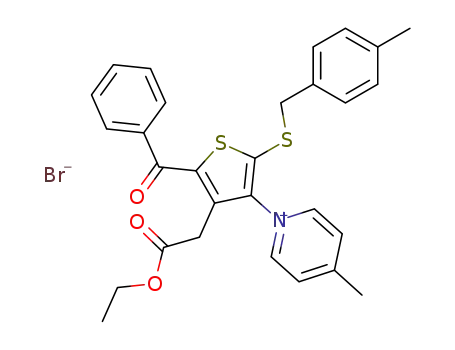 1-[5-benzoyl-4-ethoxycarbonylmethyl-2-(4-methyl-benzylsulfanyl)-thiophen-3-yl]-4-methyl-pyridinium; bromide