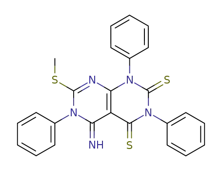 5-imino-7-(methylthio)-1,3,6-triphenyl-5,6-dihydropyrimido[4,5-d]pyrimidine-2,4(1H,3H)-dithione