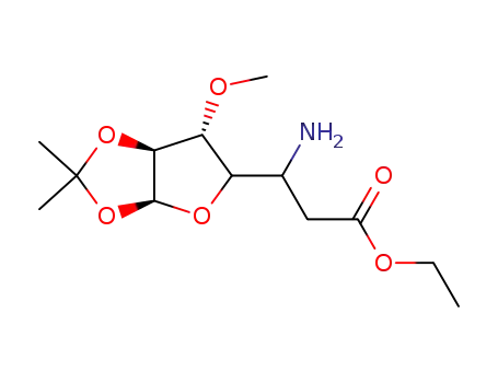 3-Amino-3-((3aS,6R,6aS)-6-methoxy-2,2-dimethyl-tetrahydro-furo[2,3-d][1,3]dioxol-5-yl)-propionic acid ethyl ester