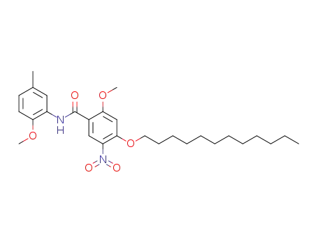 Molecular Structure of 874210-63-6 (Benzamide,
4-(dodecyloxy)-2-methoxy-N-(2-methoxy-5-methylphenyl)-5-nitro-)