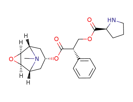 pyrrolidine-2-carboxylic acid 2-(9-methyl-3-oxa-9-aza-tricyclo[3.3.1.02,4]non-7-yloxycarbonyl)-2-phenyl-ethyl ester