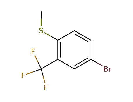Molecular Structure of 300356-31-4 (4-Bromo-1-(methylthio)-2-(trifluoromethyl)-benzene)